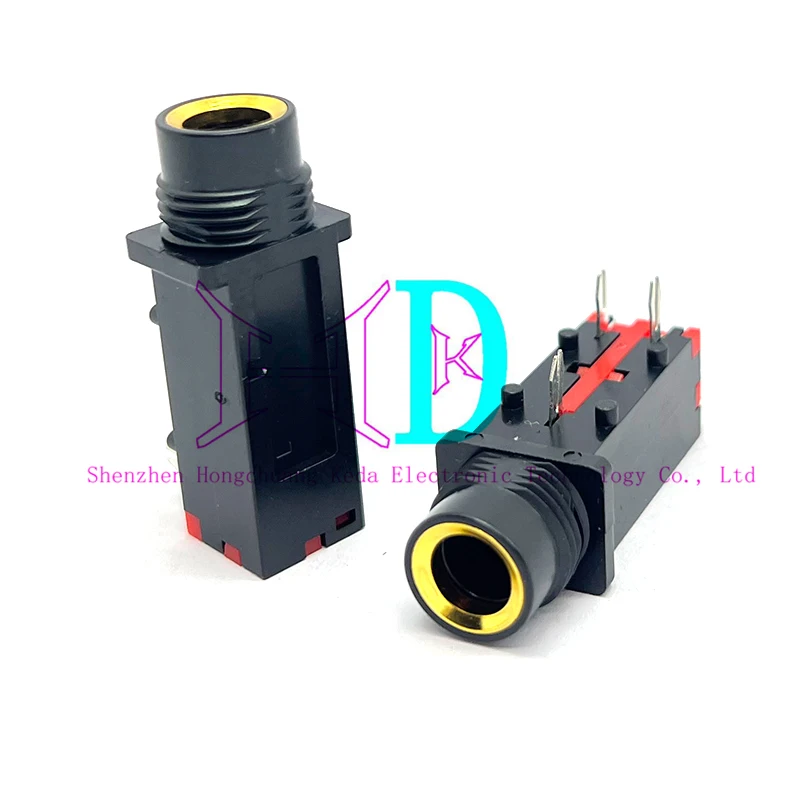 5PCS 6.35mm Audio Jack 3Pin Stereo Audio Socket Microphone Welding Line For Microphone Socket