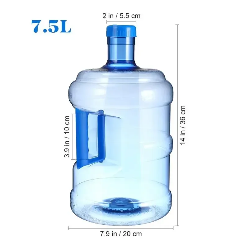 5L/7.5L Pure Water Bottle Jug Reusable Portable Mineral Water Container Outdoor Car Storage Bucket Food Grade Dispenser Barrel