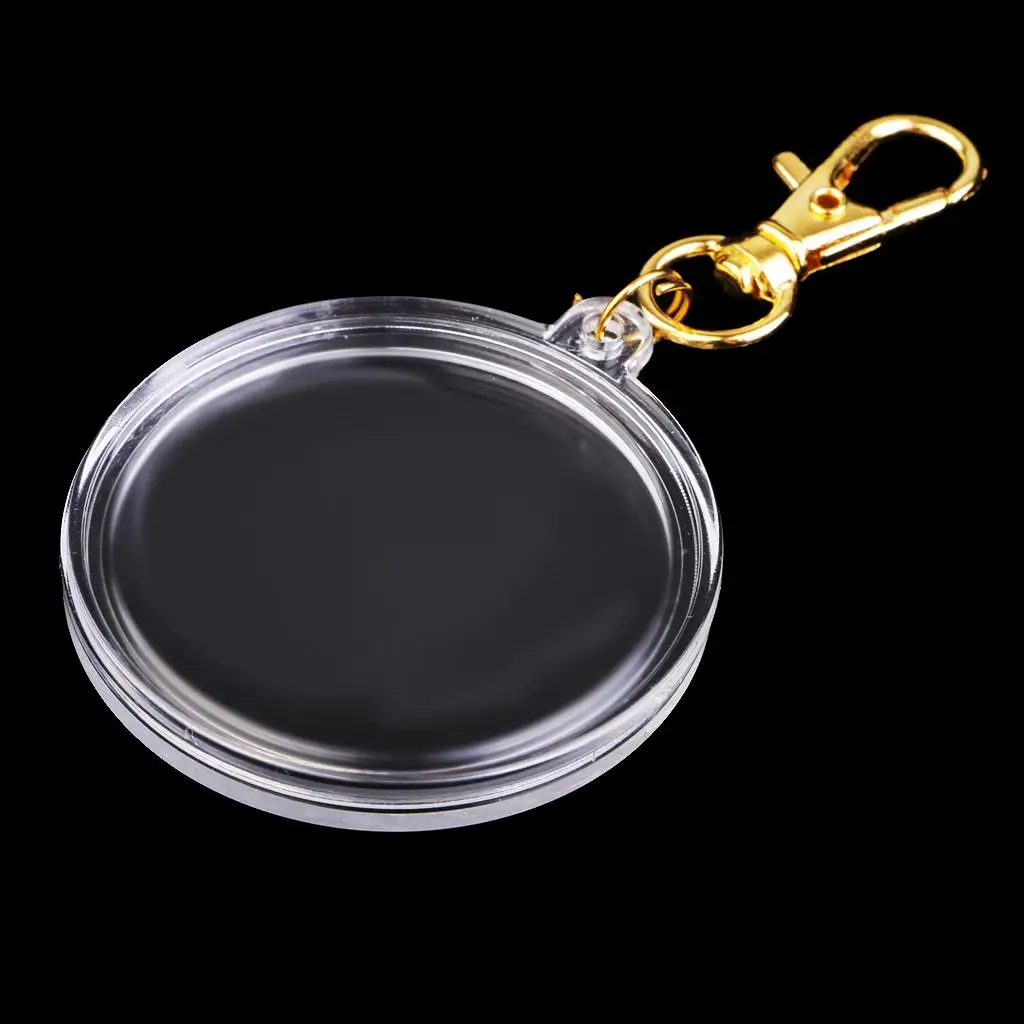 

Portable Acrylic Holder Keychain DIY Keyring 40mm Collection Box#1