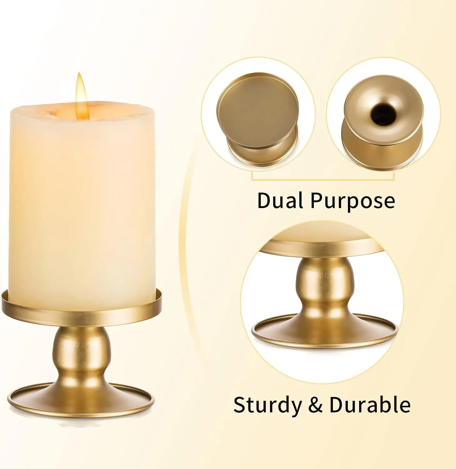 Nordic Candle Cup Tray, Small Candlestick, Golden Iron Candle Stand Decoration, Home Room, Living Room Ornament 100PCS