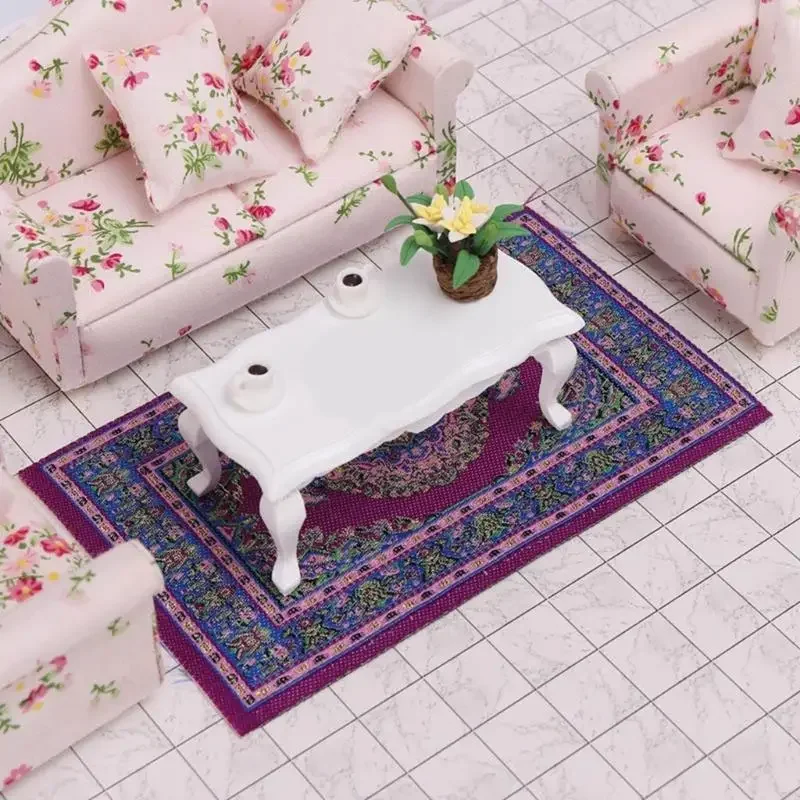 

Традиционный турецкий ковер с рисунком, миниатюрный ковер для 1/12 кукольных домиков, аксессуары для интерьера, сцены, 15UB