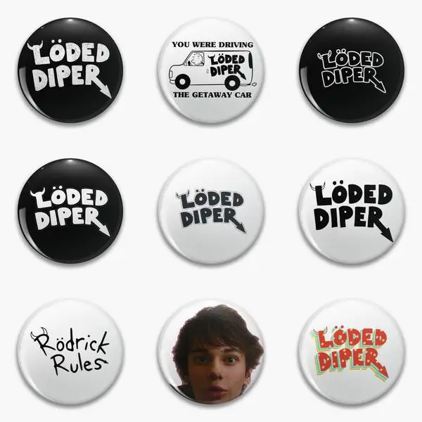 Loded Diper Diaper Rodrick Heffley Car Soft Button Pin Customizable Decor Funny Creative Badge Metal Lapel Pin Gift Clothes