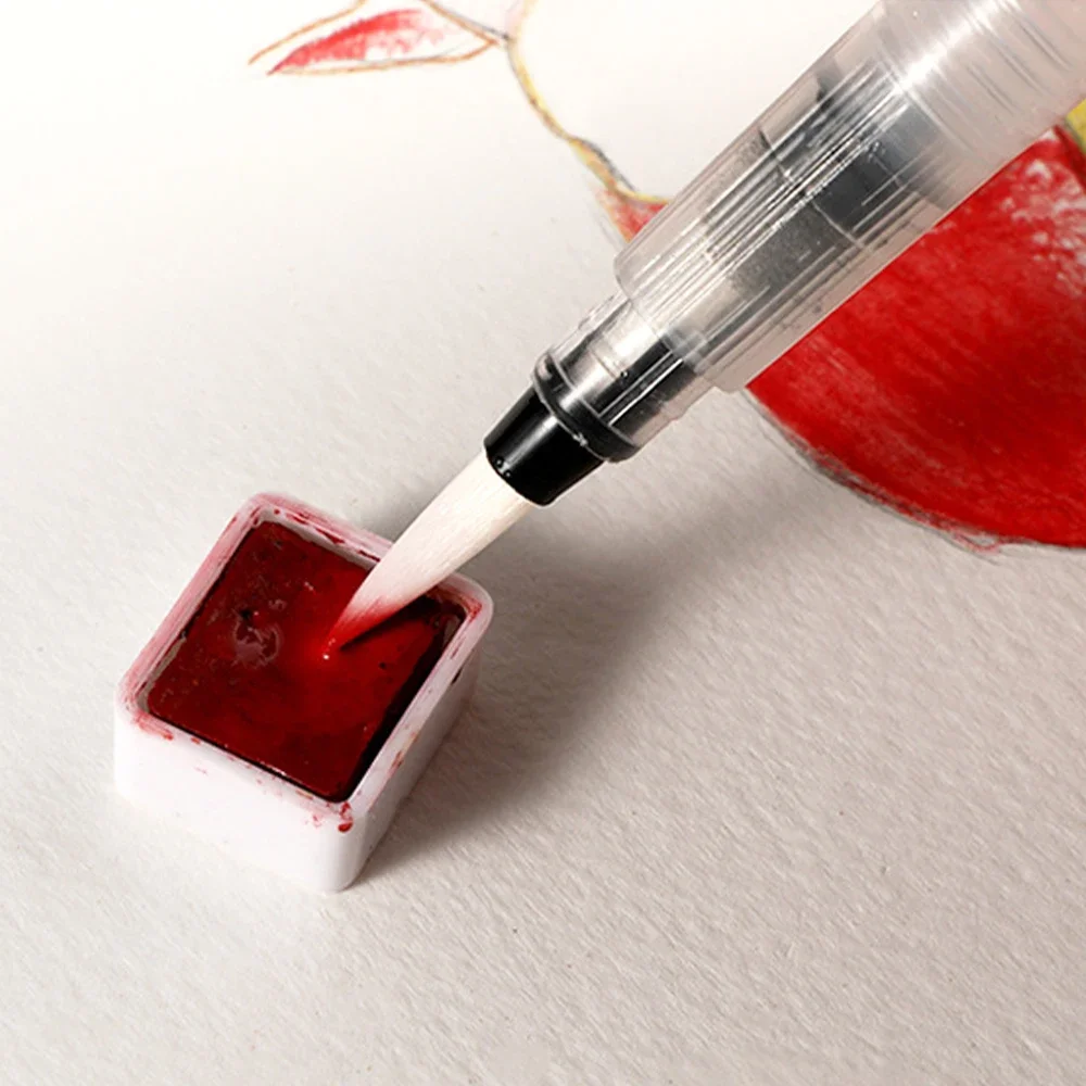 3-18 watercolor brush set, white nylon, with water storage function, DIY painting tools, suitable for school and outdoor use