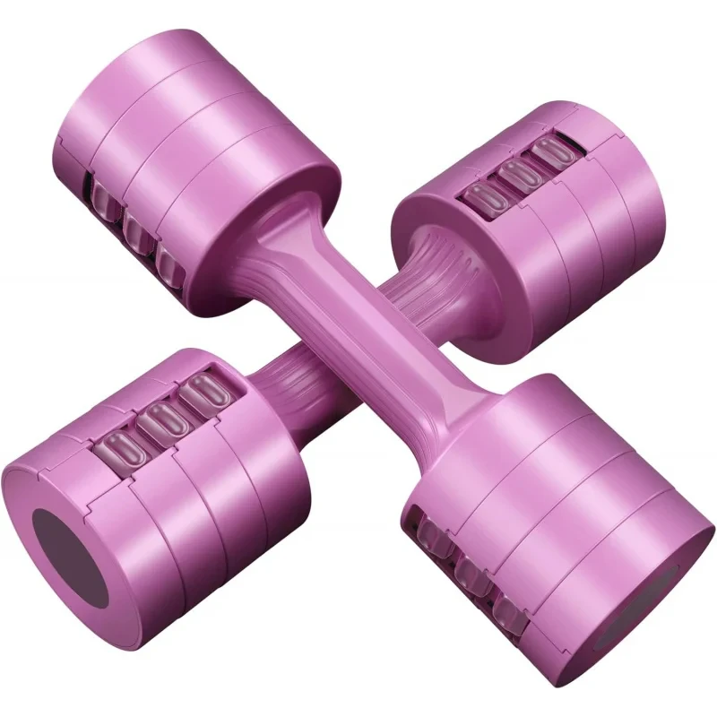 

AQAdjustable Weight Dumbbells - A Pair 4lb 6lb 8lb 10lb (2lb-5lb Each) Free Weights Set for Women at Home Gym Equipment Worko