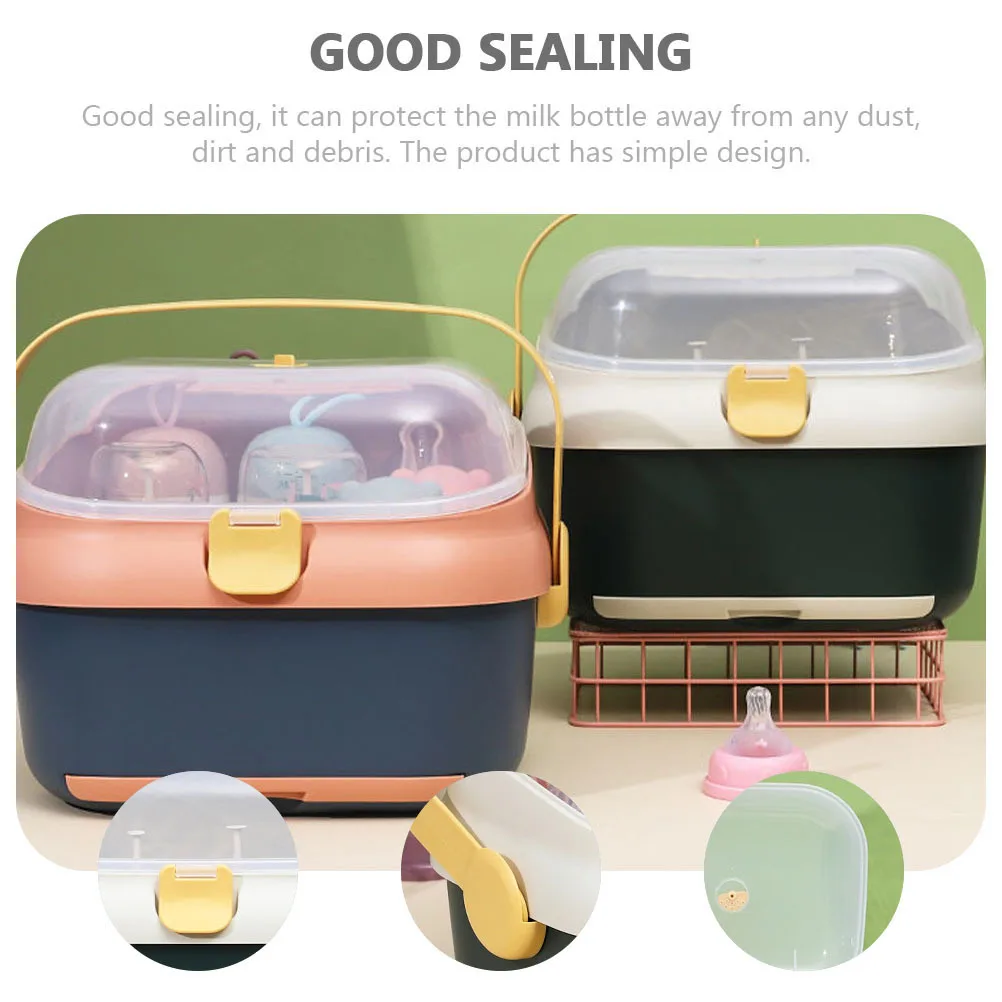 

1 шт., коробка для хранения детских бутылочек, прочный безопасный контейнер для бутылочек с молоком, пустышки, чехол для сушки детских бутылочек, коробка для сушки детских бутылочек