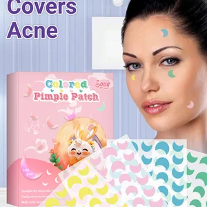 140pcs Acne Patches Colorful Moon Shaped Design Covering Acne Scars for Pimple Care and Scar Concealment Skin Care Tool
