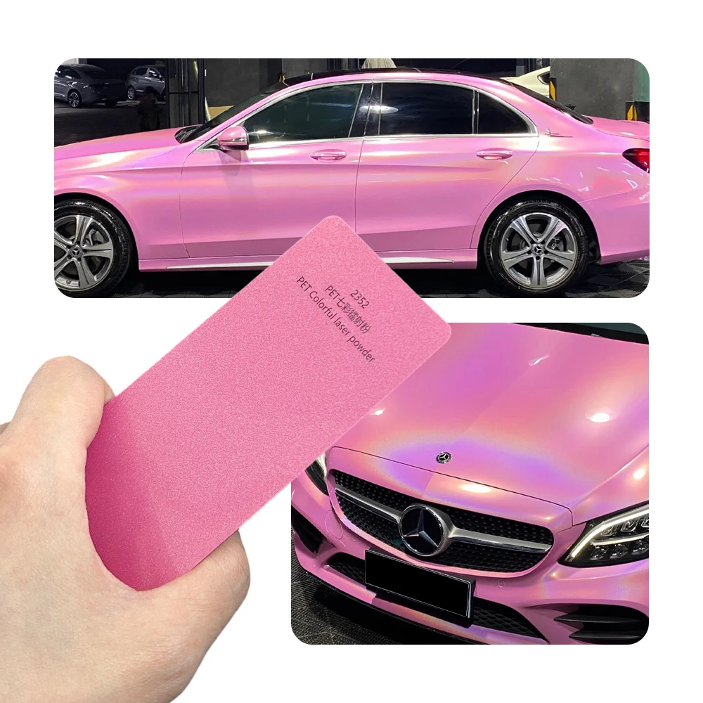High Gloss Rainbow Chameleon Pink Full Body Car Wrap Self Adhesive Bubble Free Anti Fade Auto Styling Decor Film