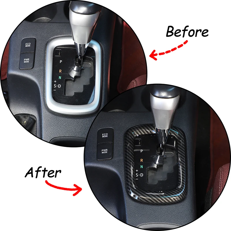 ABS Carbon Fiber Style Car Center Console Gear Shift Frame Cover Trim Sticker For Toyota Hilux 2015-2022 Interior Accessories