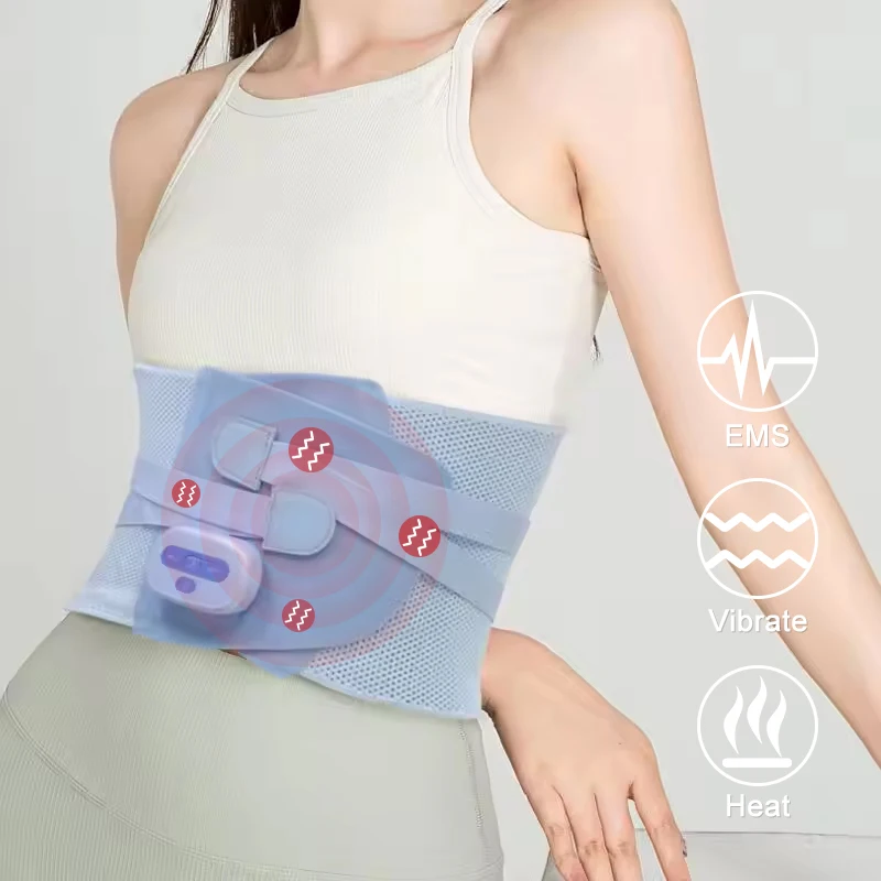 Electric Heating Waist Massager Vibration Hot Compress Lumbar Brace Therapy Belt Muscle MassagerBack Support Pain Relief