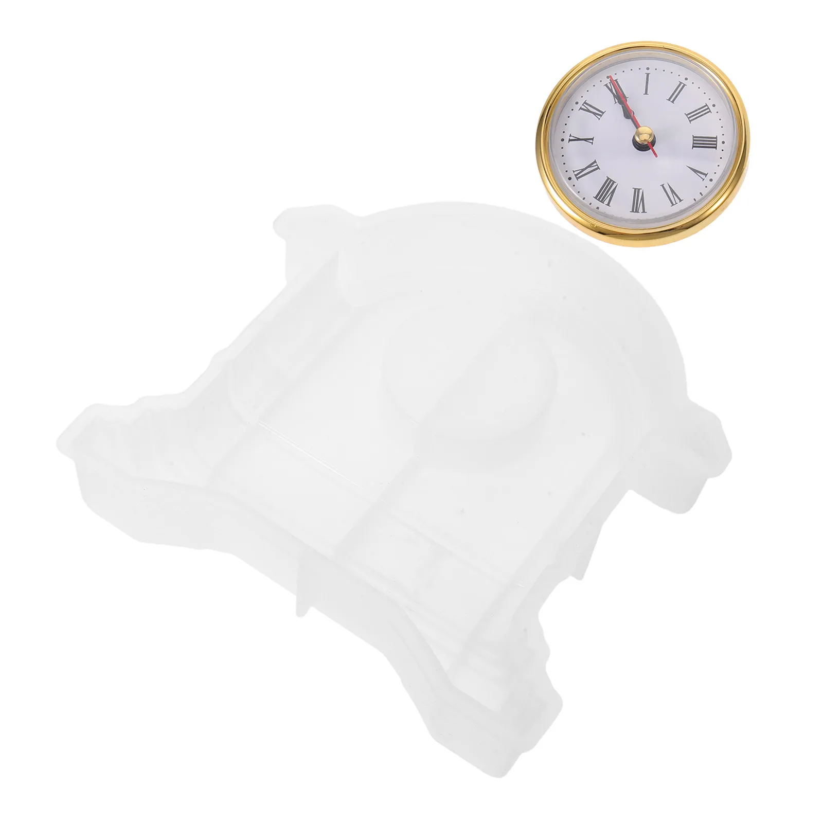 1Set Roman Numeral Desk Clock Silicone Mold DIY Epoxy Resin Casting Mold for Handmade Mantel Timepiece Classic European Style