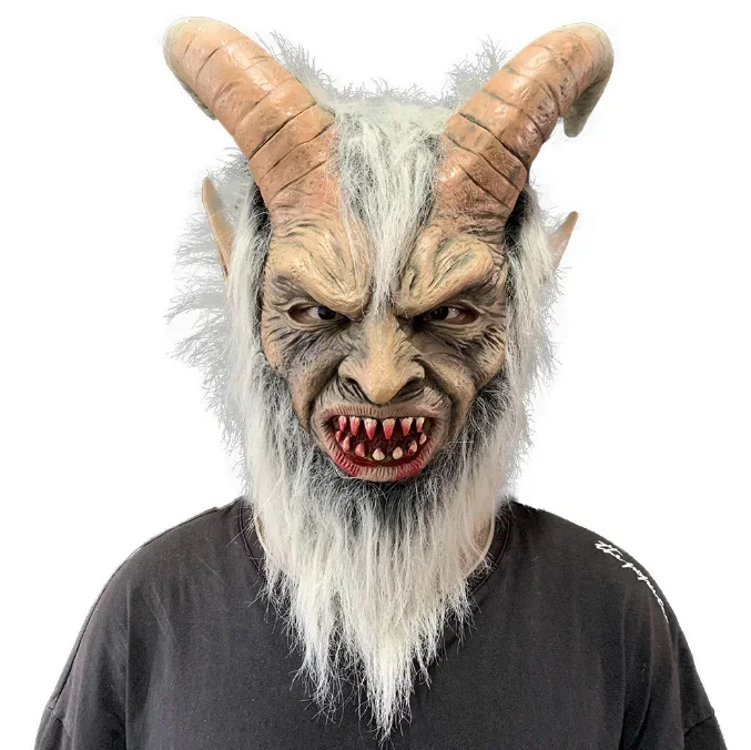 Cosplais movie&tv halloween běs hrůza maska karneval šaty  nahoře večírek nestvůra kostým rekvizity vánoce běs krampus maska