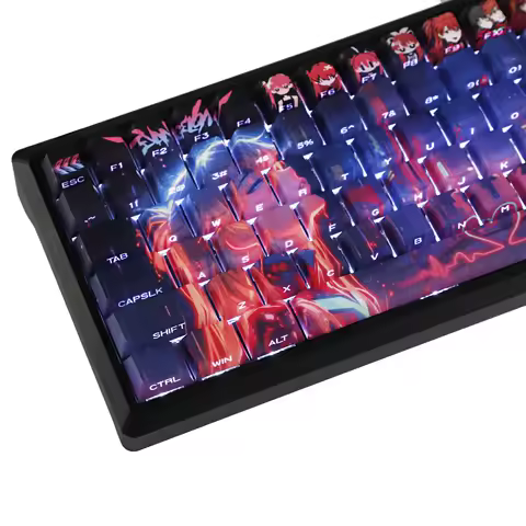 YMDK Asuka Theme Anime 131 Keys Sidelit Double Shot PBT Cherry Profile Dye Sub Custom Keycap for MX Mechanical Keyboard
