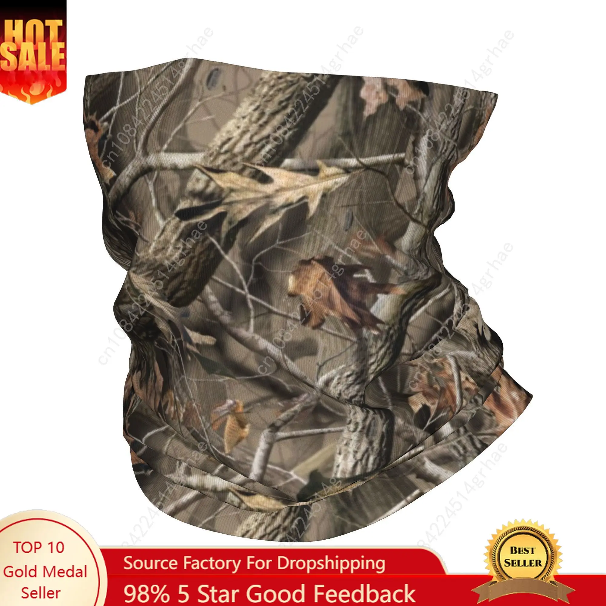 

Custom Real Tree Camouflage Camo Bandana Winter Neck Women Windproof Wrap Face Scarf for Ski Military Popular Gaiter Headband