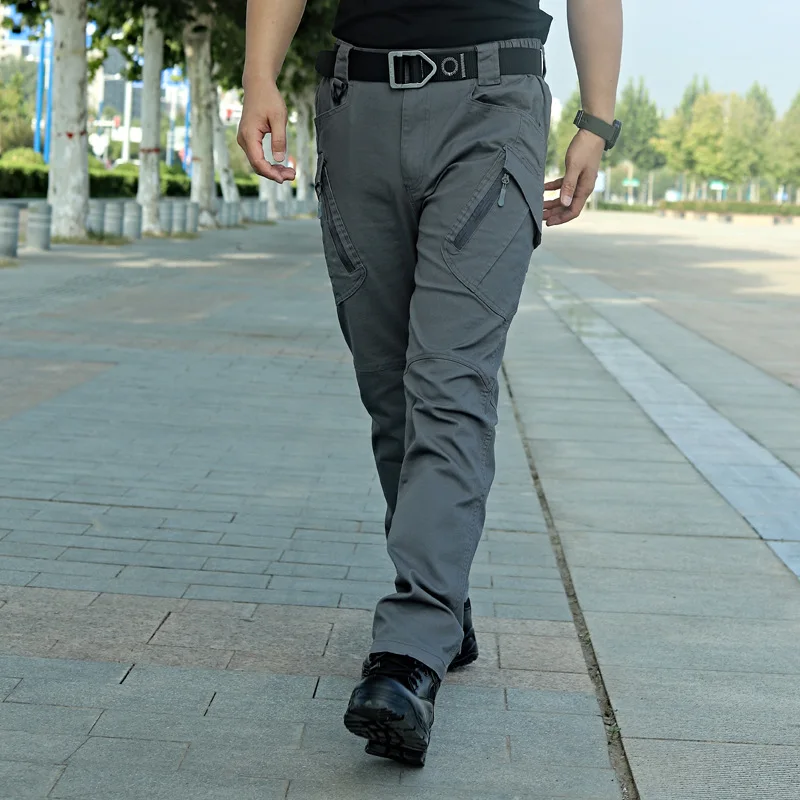 Men's Cargo Pants Spring And Autumn New Cargo Style Elastic Quick-Drying Multi-Pocket Leisure Large Size Pants