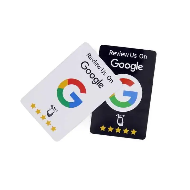 100 Stück Schwarze Wiederverwendbare Google-Bewertungs-NFC-Karten NTAG215 Premium Verschleißfest Matt-Finish Bewerten Sie uns auf Google Benutzerfreundlich