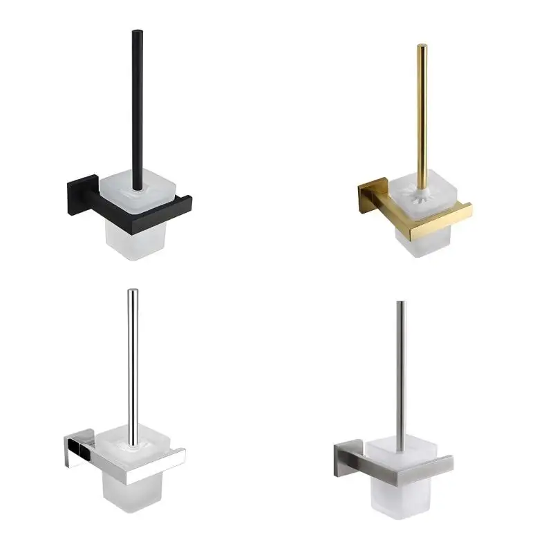 

R9UF Стальная квадратная щетка для унитаза с эргономичной ручкой и устойчивым основанием, устойчивая к коррозии, подходит для