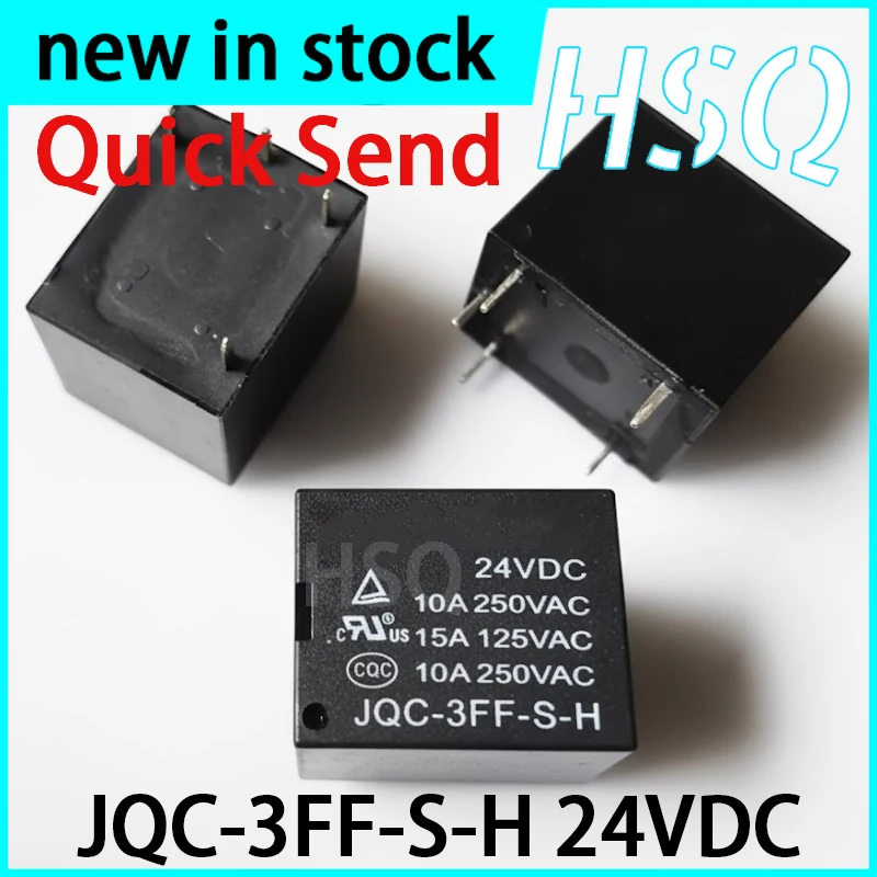 10PCS New JQC-3FF-S-H 24VDC 4-pin 10A Relay