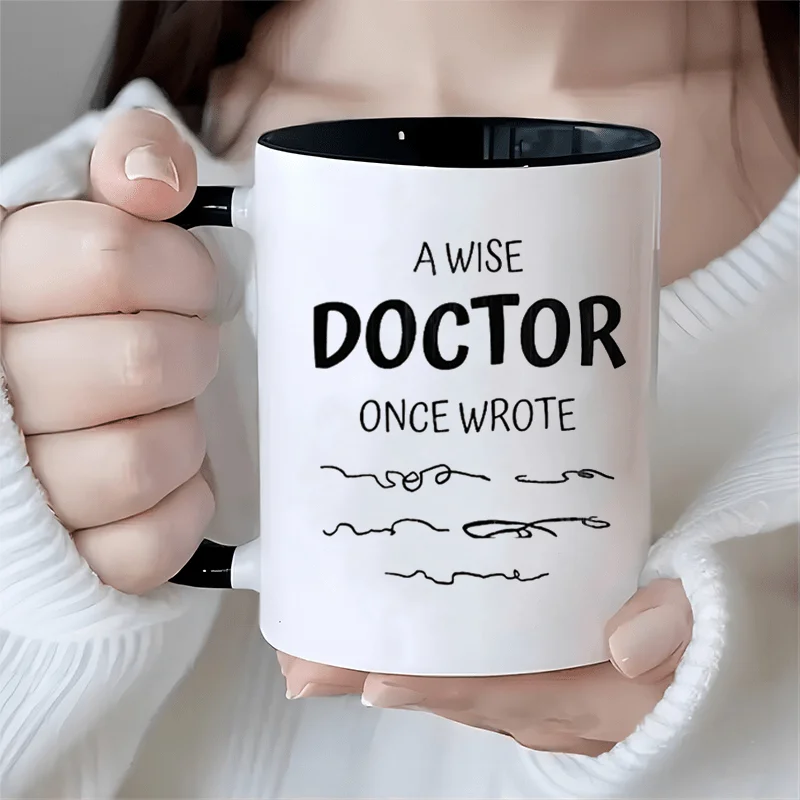 1pc Creative Doctor Pattern Ceramic 11oz/330ml Coffee Mug, Interesting and Cute Milk Cup, Perfect Gift for Friend and Family