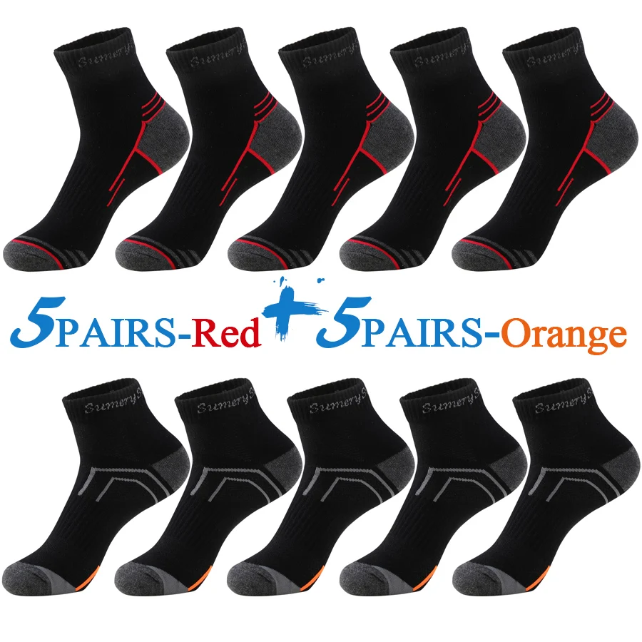 5 Paar/Set Herren-Laufsocken, Casual Outdoor-Sport, Baumwolle, Orange-Rot gestreift, Kompression, Schwarz, 15 Stile, Reise, Bestseller 2026 – Detail 33