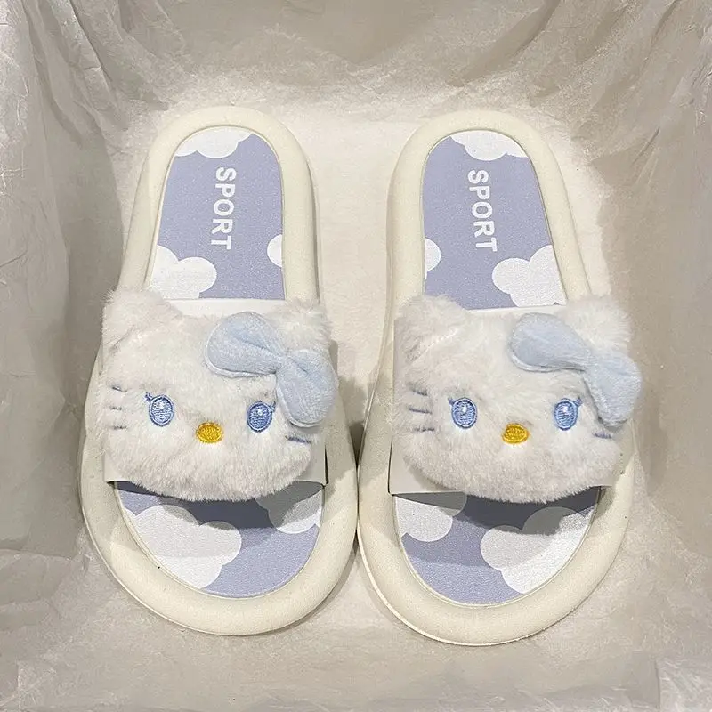 การ์ตูน Sanrio ซีรีส์ Hello Kitty สาวน่ารัก นุ่ม สบาย กันลื่น ทนต่อการสึกหรอ น้ําหนักเบา รองเท้าแตะลําลองทันสมัย