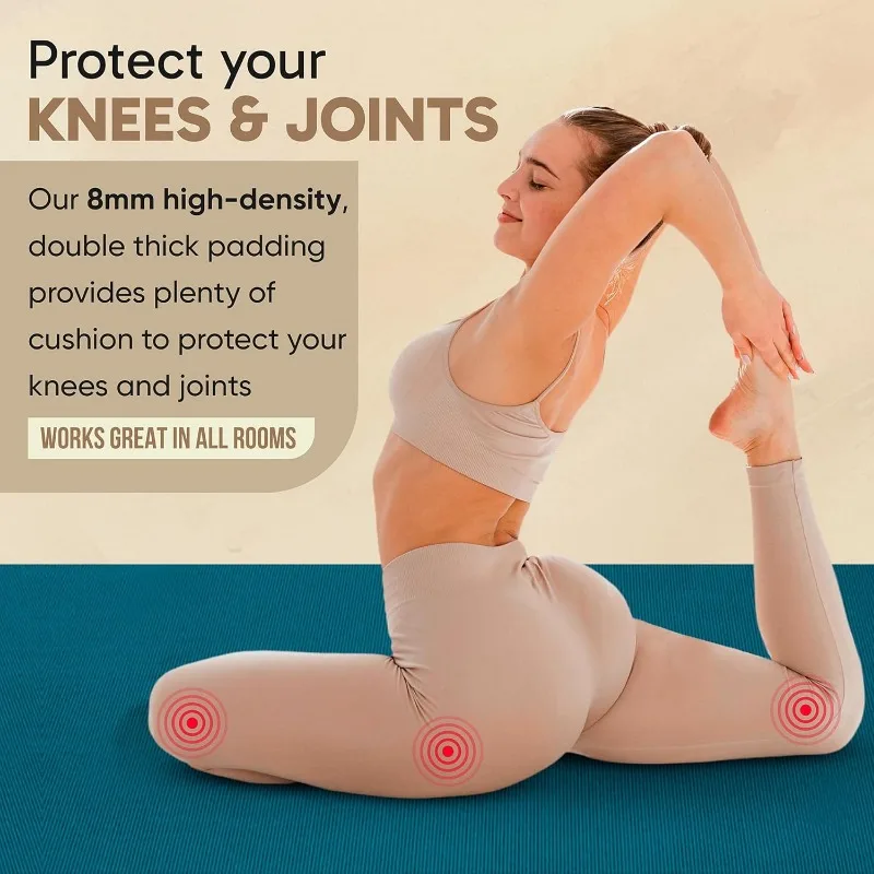 Extra large  extra thick  extra comfortable  non-slip barefoot exercise mat for any floor  suitable for stretching aerobics