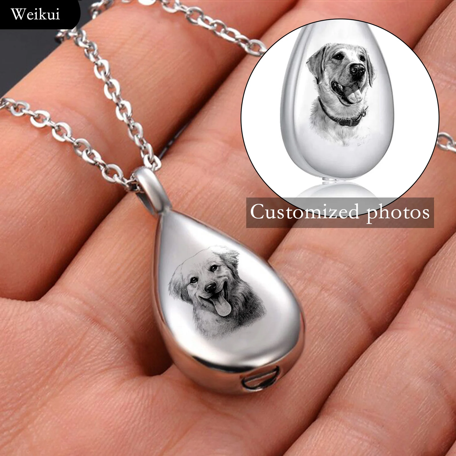 Cremation Jewelry Custom Pet Photo Custom Memorial Pendant Ashes Necklace keepsake Paw Print Keepsake Dog Gifts