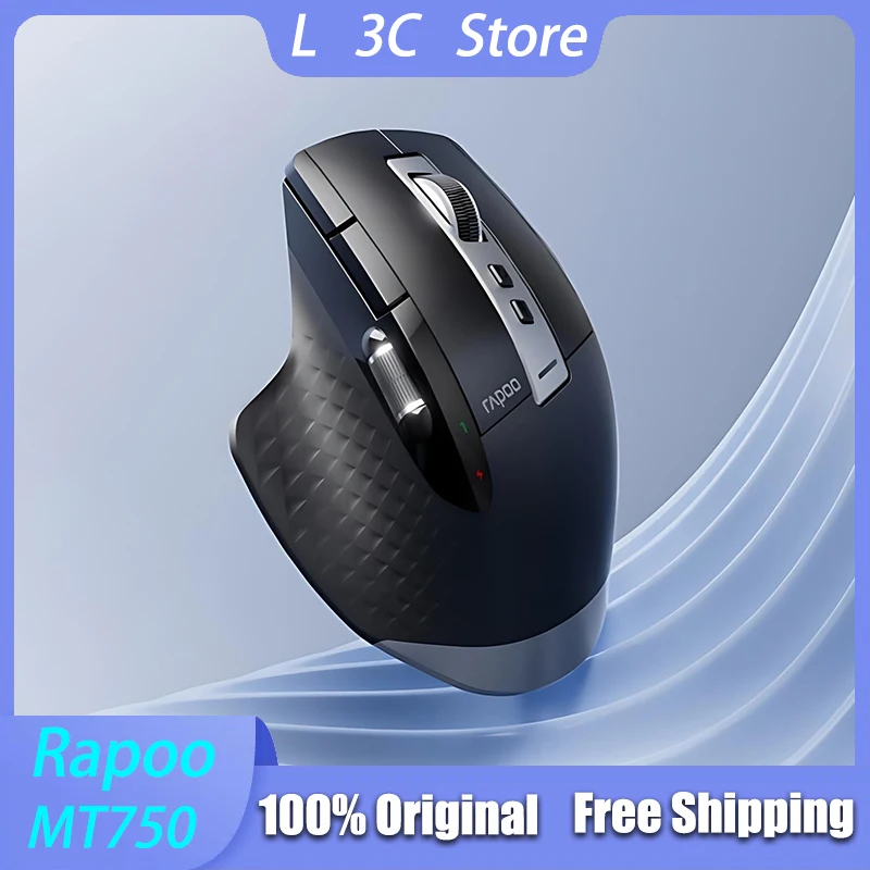 

New Rapoo MT750 Wireless Mouse Three-mode Ergonomic Long Battery Life Mouse Wireless Cross Screen Transmission Mice PAW3220