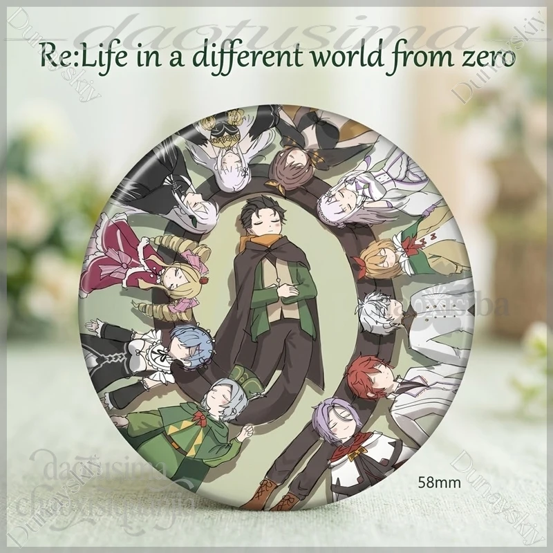 All Subarruu Natsuki Couple Anime Re Zero Humor Funny Cute Brooch Cartoon Role Playing Lapel Pins Badge Bag Jewelry Accessories
