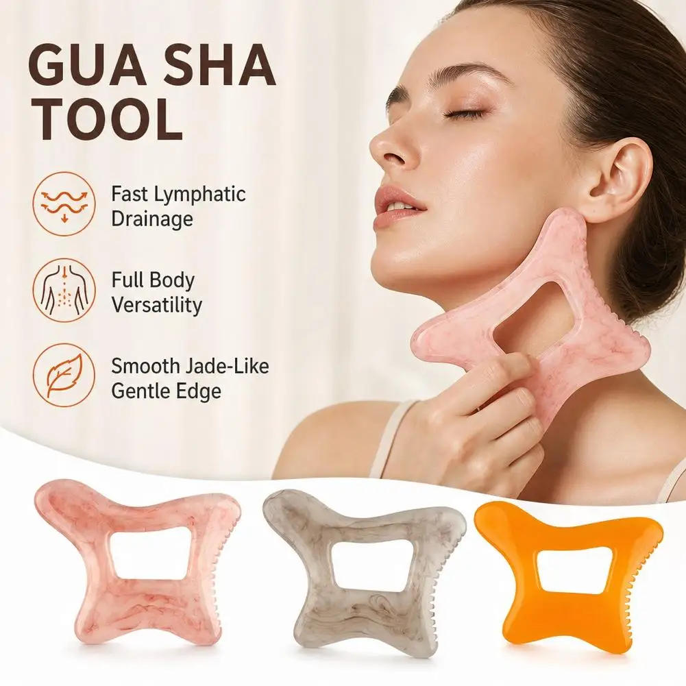 Large Body Gua Sha Tool D Shape Resin Muscle Scraper Massage For Lymph Drainage Relieve Muscle Pain
