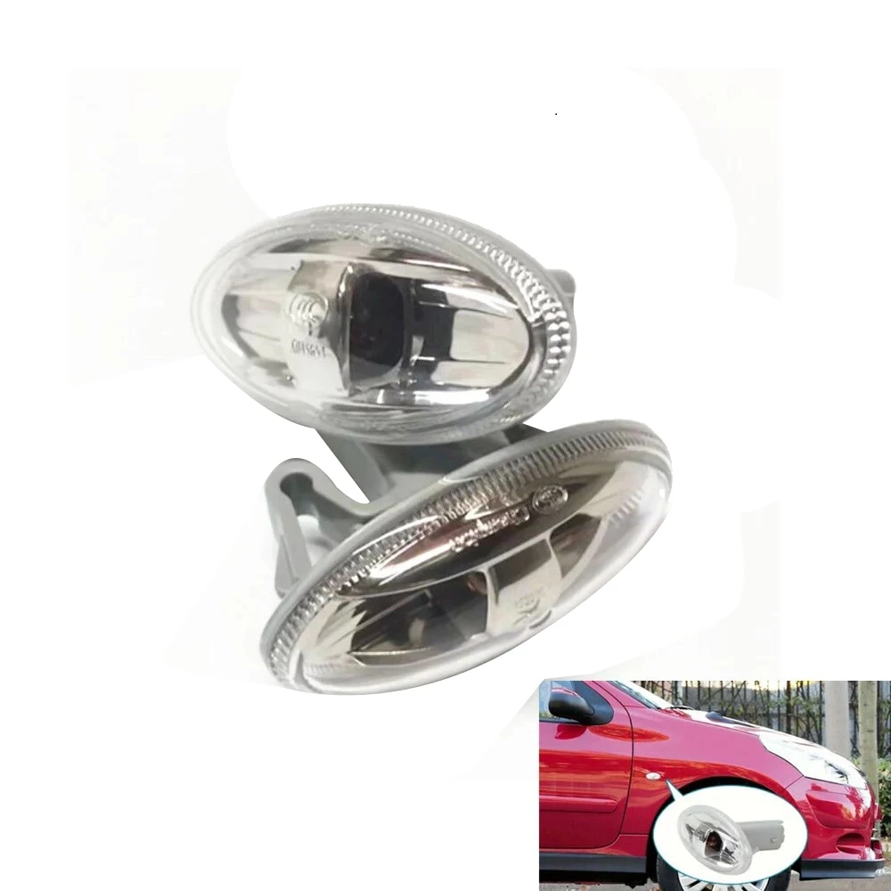 2Pcs Car Turn Signal Light Fender Side Lights for Citroen C2 Elysee Picasso Peugeot 307 206