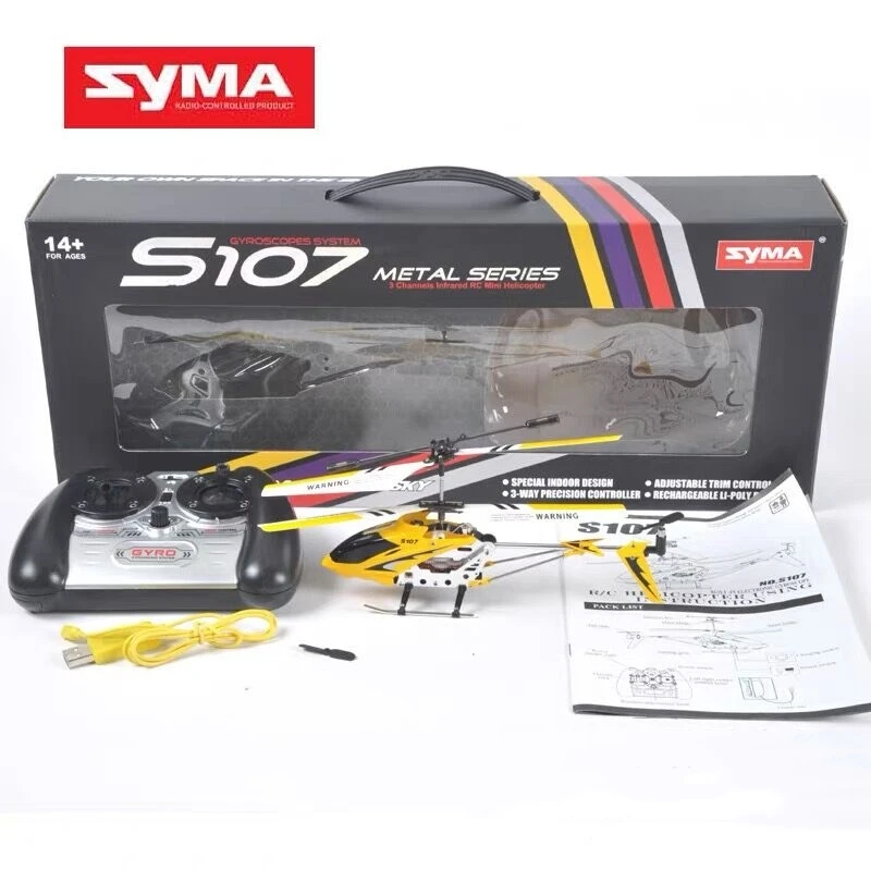 New 20cm Syma Remote Controlled Helicopter S107g Three Channels Twin Paddle Multi-Function Remote Control  Plane Toy Model Gift