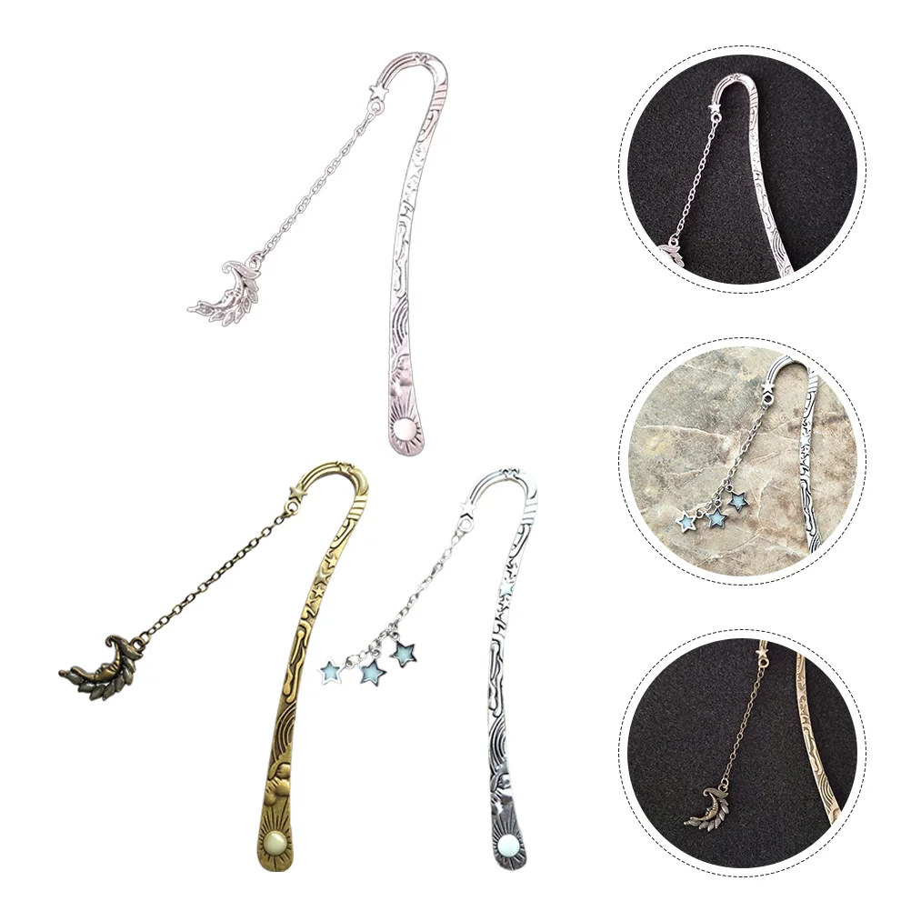 

3 Pcs Retro Decor Bookmark Decoration Decorative Pretty Metal Marker Bookmarks