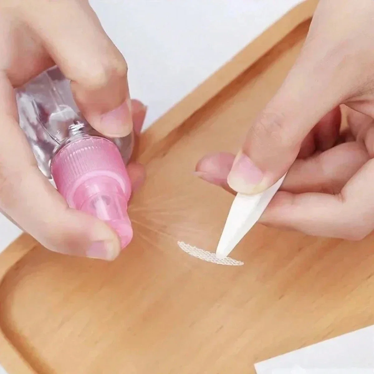 240 Stück unsichtbares, doppelt gefaltetes Augenlidklebeband, Spitze, natürlich, transparent, beige Streifen, selbstklebend, natürliches Augen-Make-up mit Werkzeugen – Detail 3