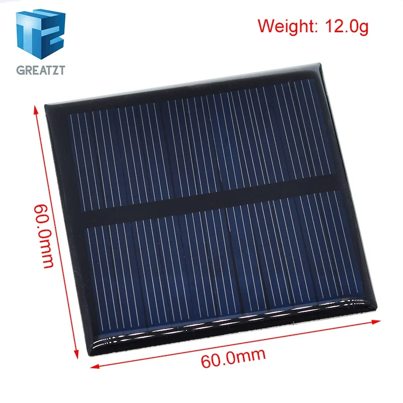 GREATZT 1/2/4PCS 60X60mm Solar Panel 5.5v 80ma 0.44W Mini Solar System DIY For Battery Cell Phone Chargers
