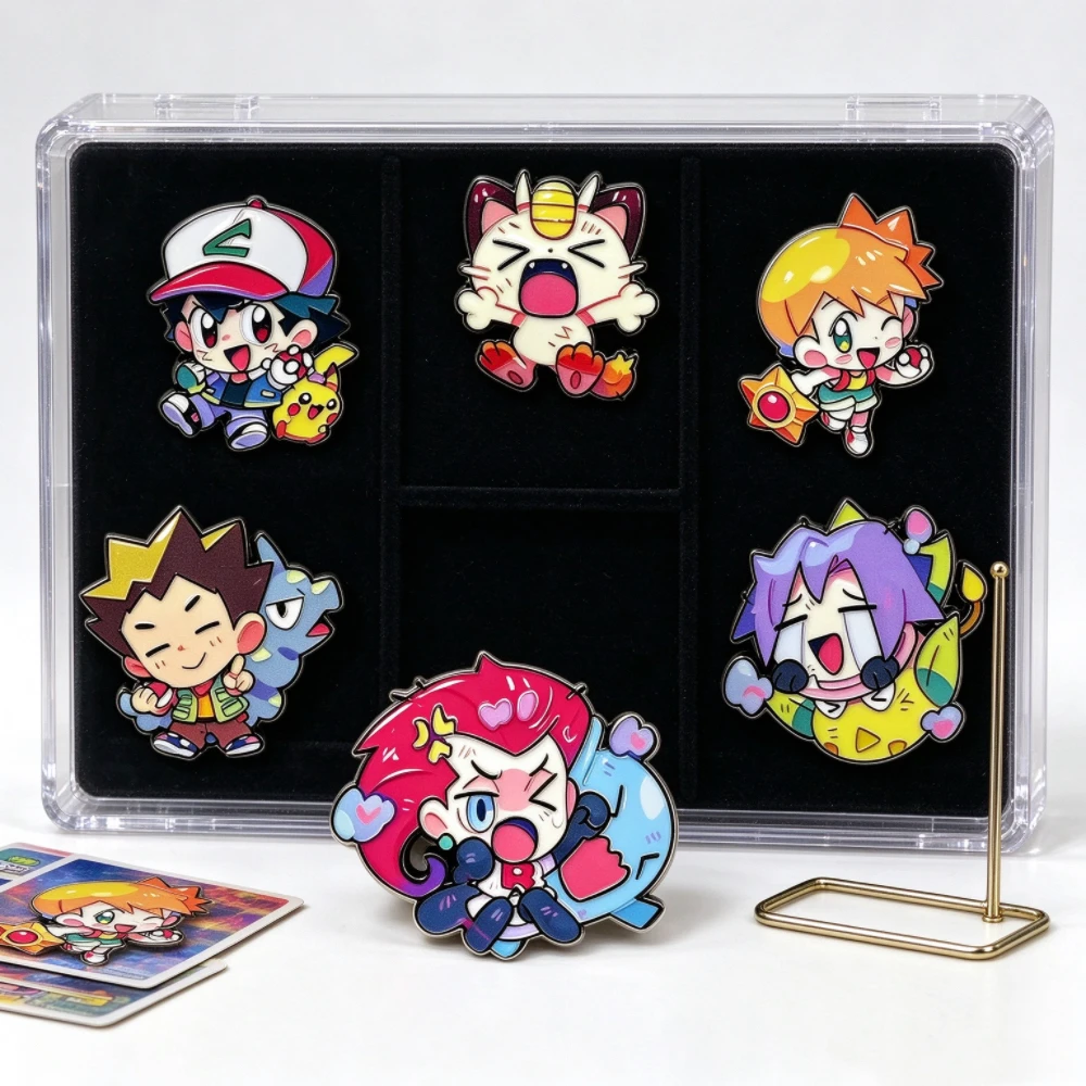 6 Stück niedliche Chibi-Cartoon-Charakter-Emaille-Anstecker, lustige Metall-Reversnadeln, Halloween-Geschenk zur Dekoration von Rucksäcken und Kleidung – Detail 6