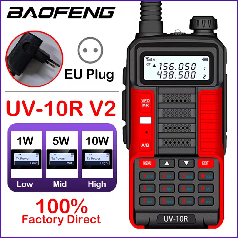 Baofeng UV-10R V2 10 Вт Draagbare Мощная рация VHF UHF Двухдиапазонный Tweeweg Cb Ham Радиоприемопередатчик Tweeweg Radio \'S