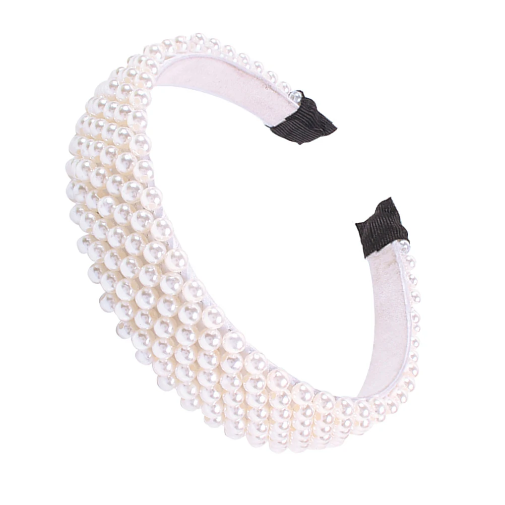 

Pearl Headband Hair Crown Headdress Accessories Elegant Pearl Hoop Headbands Women Hairstyling Tool Hair Care Styling