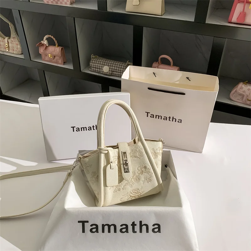 

Новая женская сумка Tamatha National Sle Artistic: вышитая сумка-корзина, сумка через плечо, мягкая сумка-тоут из искусственной кожи