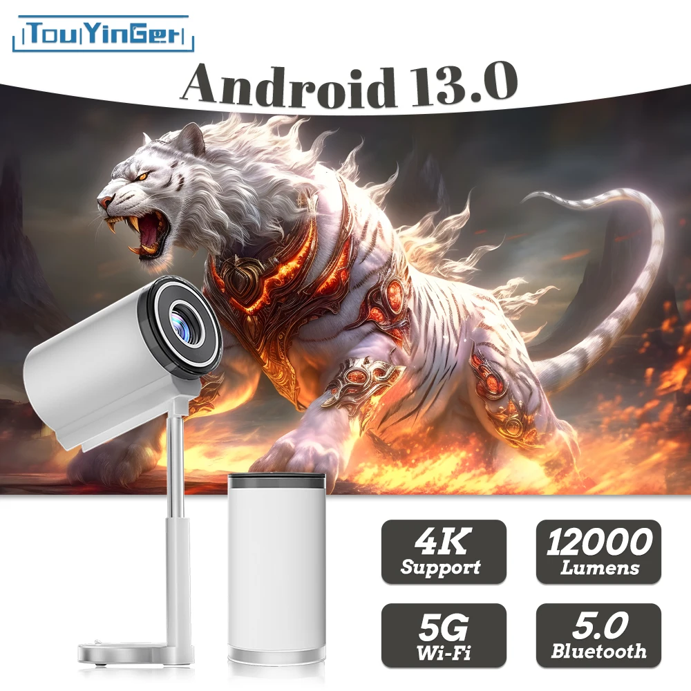 Touyinger X9 pro Mini Native Full HD Portable Projector 1080P Projector Home Theater Video Movie (Android 13.0 WIFI Blutooth )