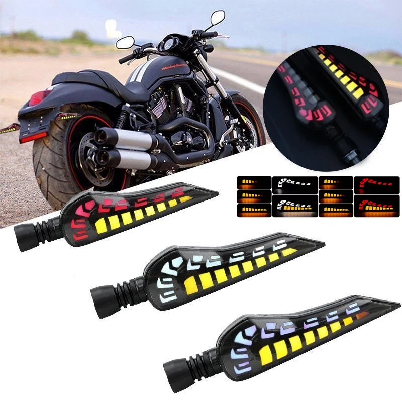 

M10 Motorcycle LED Turn Signal Light Indicator Directional Sequential Turn Signal Lamp Brake Stop Lamps DRL For YAMAHA Honda 12V