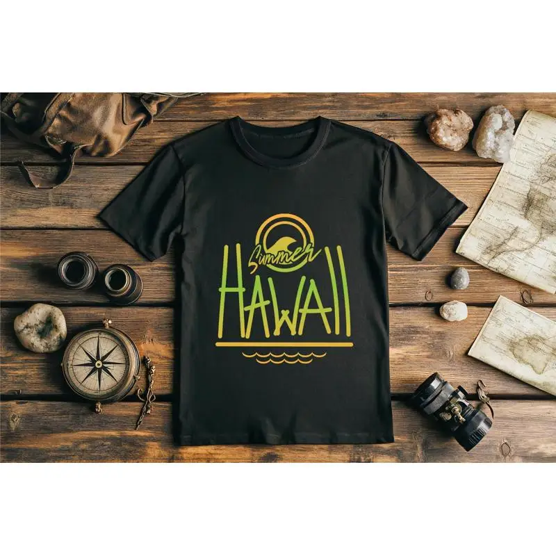 

Hawaii Summer T Shirt Tropical Vacation Retro Beach Aesthetic Palm Tree Surfing Island Paradise