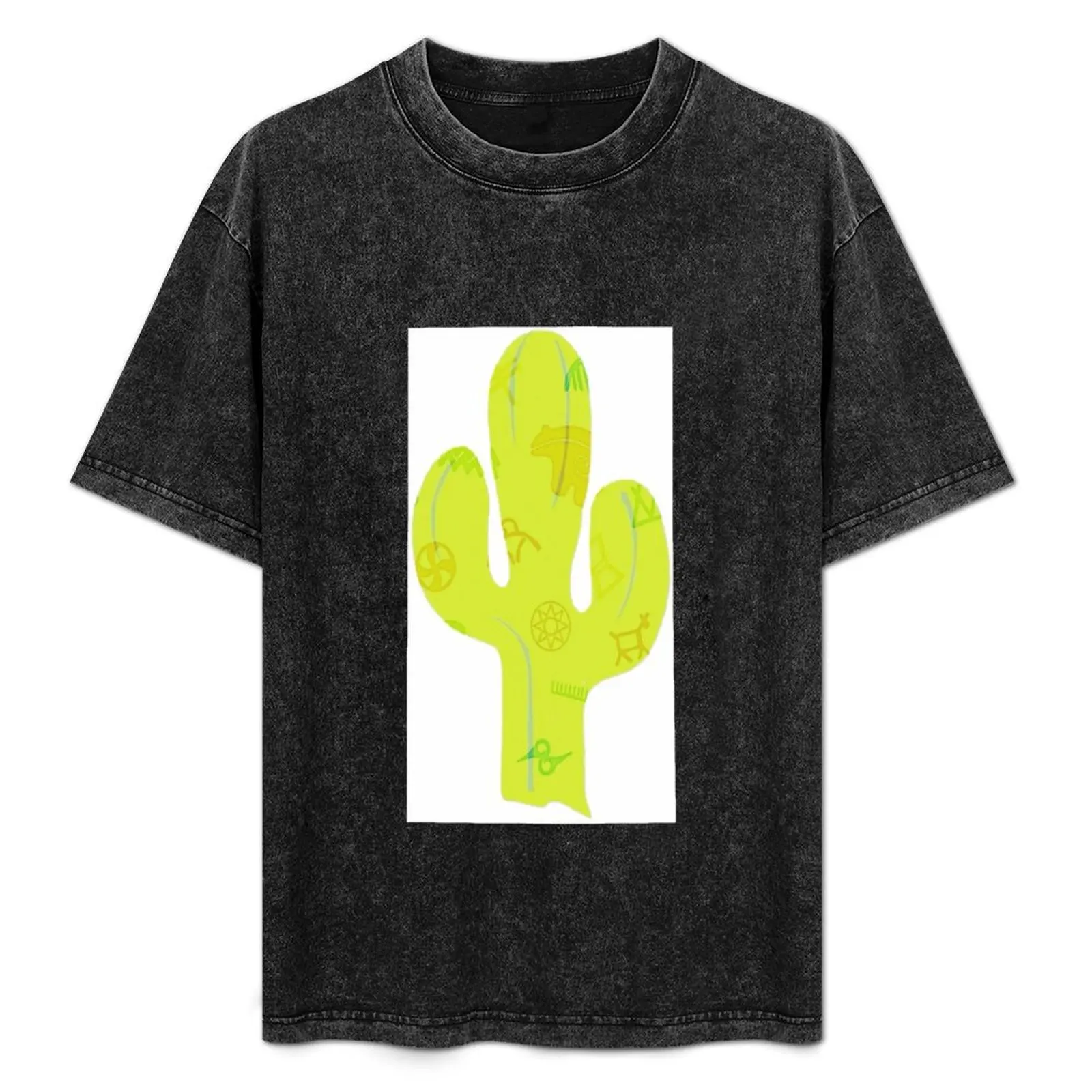 

SOUTHWEST NATIVE AMERICAN SYMBOLS CACTI T-Shirt Large Size Loose Casual Tee