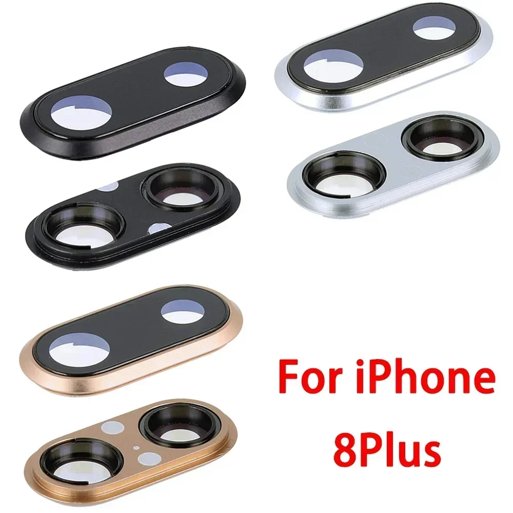 Cámara trasera para IPhone 6, 6P, 6s, 7, 7P, 8 Plus, lente de cubierta de vidrio trasero con reemplazo de reparación de Marco