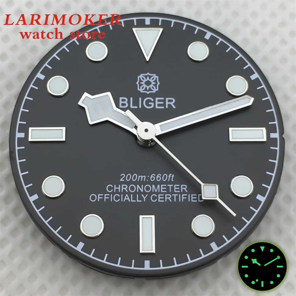 BLIGER 29mm white Black luminous dial Sterile luminous dial with snowflake hand with NH35 NH36 ETA2824 2836 PT5000 movement