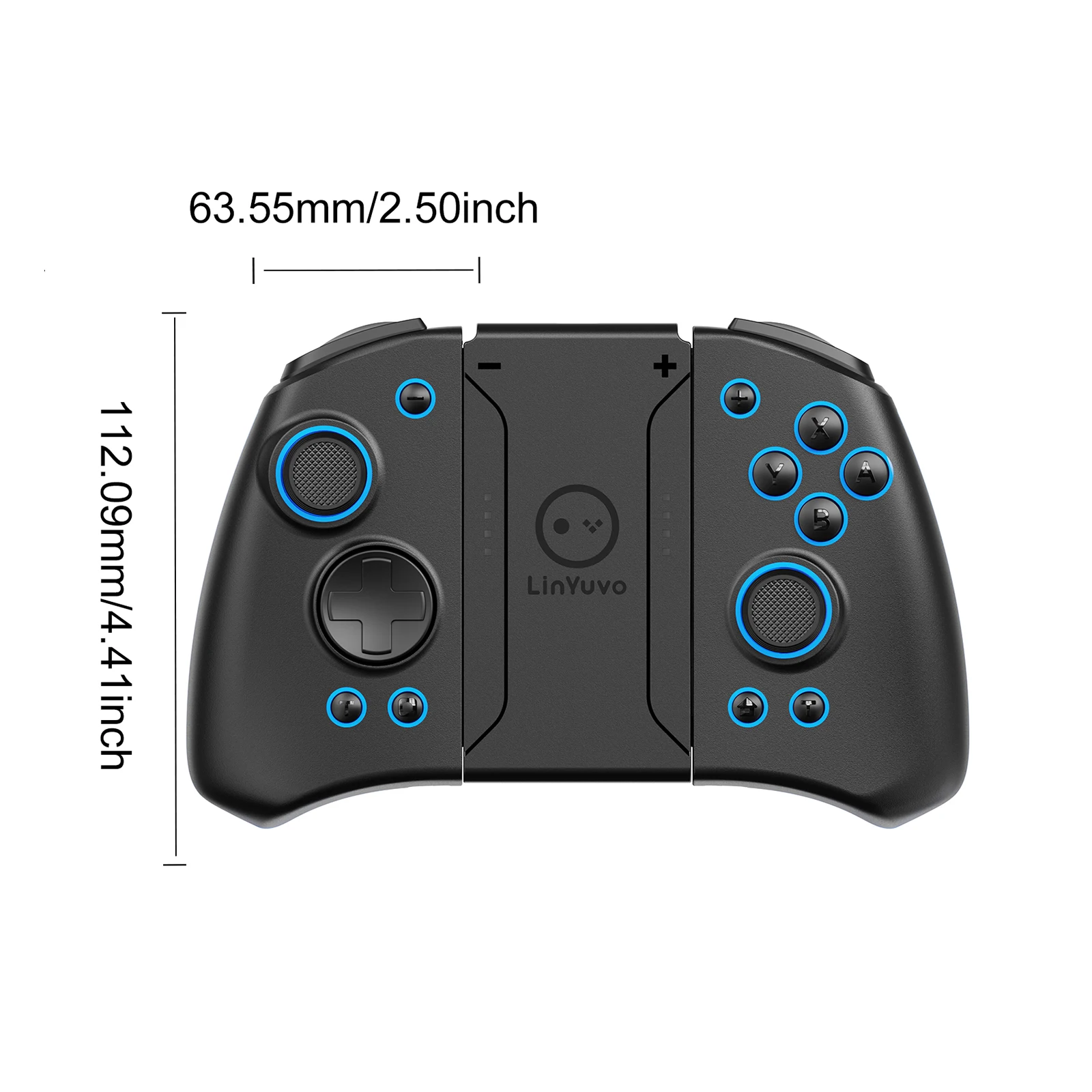 LinYuvo KS33 Wireless Joycons For Nentindo Switch/Lite/Oled/Turbo/Macro Joystick NS Controller With 7 LED Color Black Joypad