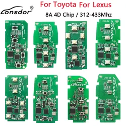 Lonsdor LT20 Car keys 8A+4D BA Chip Universal PCB Circuit Board for Toyota for Lexus 312-434Mhz Support K518 K518ISE KH100+
