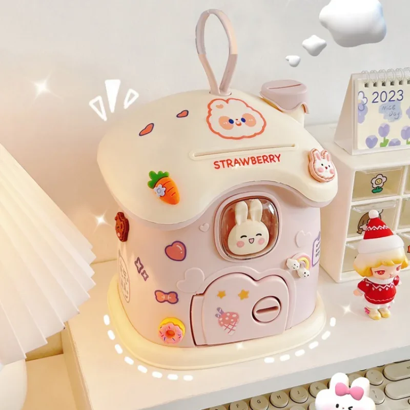 여아용 DIY 크리에이티브 머니 뱅킹 장난감, 돼지 저금통, 돈 절약 냄비, 동전 상자, 열쇠 잠금, 크리스마스 선물, 어린이용 장난감