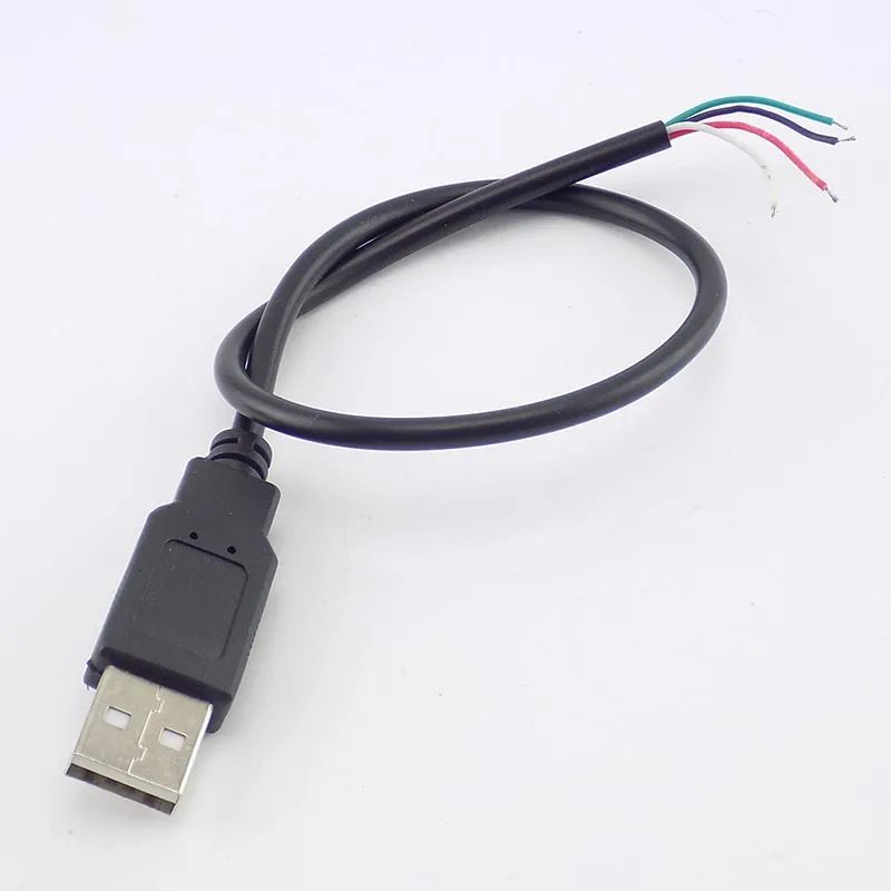 0.3/1/2M DIY Micro USB A Male 4 Pin Wire Data Cable Connector Extension Cord Power Supply Adapter For USB Fan Devices L19