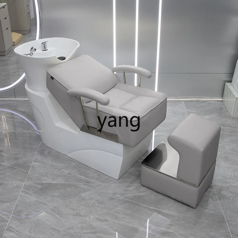 XYY semi-reclining shampoo bed barber shop special net red hair salon flush bed ceramic basin