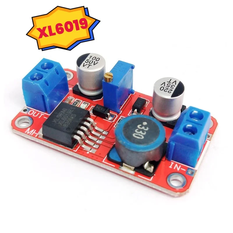 Módulo Conversor de Potência DC-DC Step Up 5A (1 Peça) - Ajustável de 3.3V-35V para 5V, 6V, 9V, 12V, 24V XL6019 com Regulador de Saída